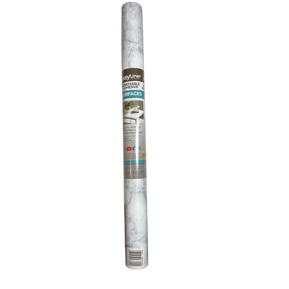 Duck easyLiner Brand Shelf Liner Removable Adhesive 20 in x 15‎ ft NEW Marble